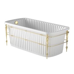 Ванна Migliore Olivia Console 174x83хH66 см белая, панель белая, консоль, слив/перелив золото 24377 фото