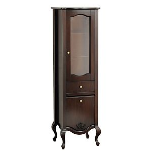 Пенал-витрина Migliore Impero L49xH161xP44 см SX. 1 ящик 2 двери (верх-стекло, низ-глухой), цвет: Noce 26653 фото