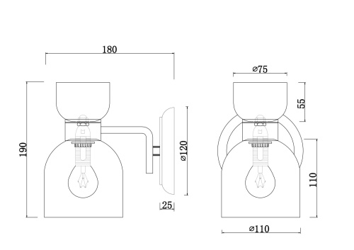 Настенный светильник (бра) Freya FR5094WL-01G фото 2