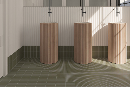 Керамогранит WOW Raster 131379 Line S Moss 15х15 фото 2