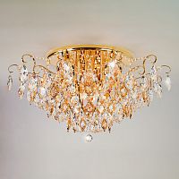 Накладная люстра Eurosvet 10081/12 золото/прозрачный хрусталь Strotskis фото