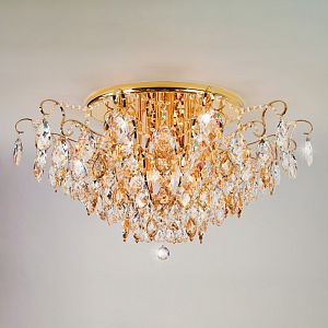 Накладная люстра Eurosvet 10081/12 золото/прозрачный хрусталь Strotskis фото