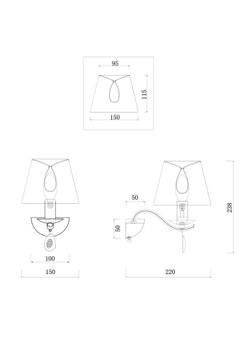 Настенный светильник (бра) Freya FR2001WL-01G фото 2
