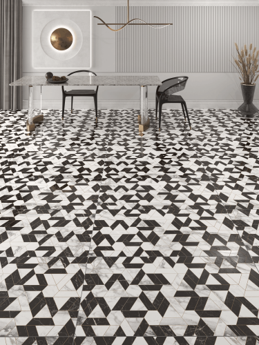 QUA Granite Mosaico Nero 120x60 белый полированная фото 2