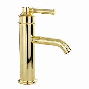 Смеситель для раковины Migliore Ermitage Mini монокомандный, ручка сверху латунь, донный клапан "click-clack", золото 31415 фото