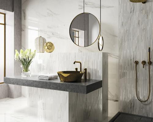 Керамогранит Dune Calacatta 188204 Superwhite Rec 90x90 фото 2