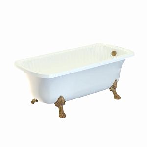 Ванна Migliore Olivia 174x83хH66 см белая, на лапах "Leone" Lux, слив/перелив бронза 24384 фото