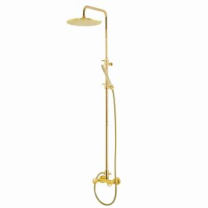 Душевой настенный гарнитур Migliore Reversa (Смеситель для душа/колонна душ/верхний душ/шланг/ручной душ), золото 31848 фото
