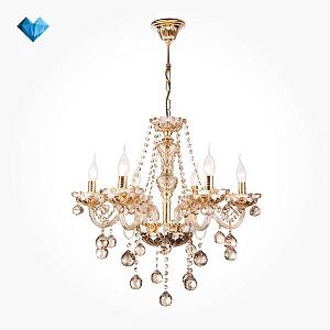 Подвесная люстра Eurosvet 10052/6 золото/тонированный хрусталь Strotskis фото