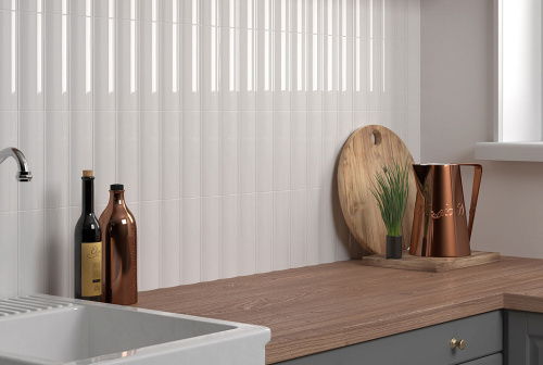 Плитка 28761 Vibe Out Gesso White Gloss 6,5x20 фото 2