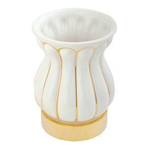 Стакан Migliore Olivia настольный, керамика белая с золотым декором, золото 17538 фото