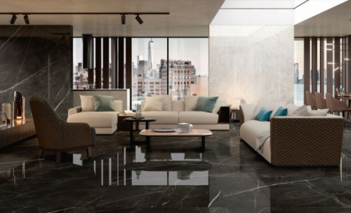 Керамогранит AFXT Marvel Calacatta Black Lappato 60x120 фото 2