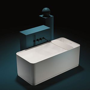 Gruppo Treesse Cross Ванна отдельностоящая 160х73х60 см,, с сливом-переливом и сифоном, Solid Surface, цвет: белый матовый фото