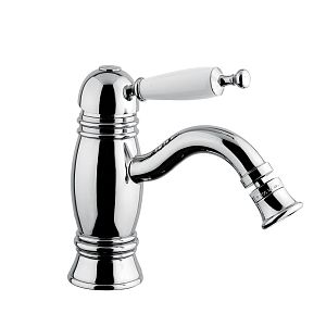 Смеситель для биде Migliore Oxford монокомандный, ручка (сверху) белая, хром 19122 фото