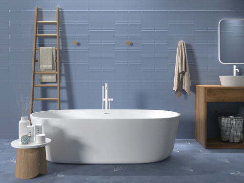 Плитка Ape Ceramica Three-D A037237 Pyramid Blue 5х20 фото 2