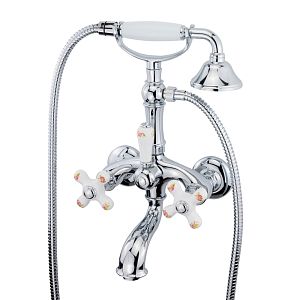 Смеситель для ванны Migliore Provance внешний, белый с декором/хром 19471 фото