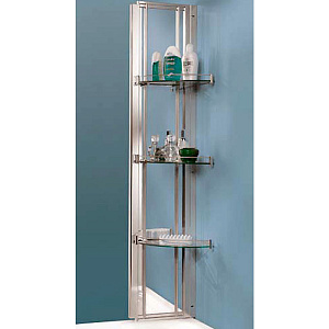 SAMO Classic Дополнительная стойка 29х22х140см,, с двойным зеркалом и 3-мя полочками, цвет: хром фото