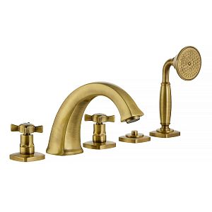 Смеситель на борт ванны Migliore Korona, на 5 отверстий, бронза 28499 фото